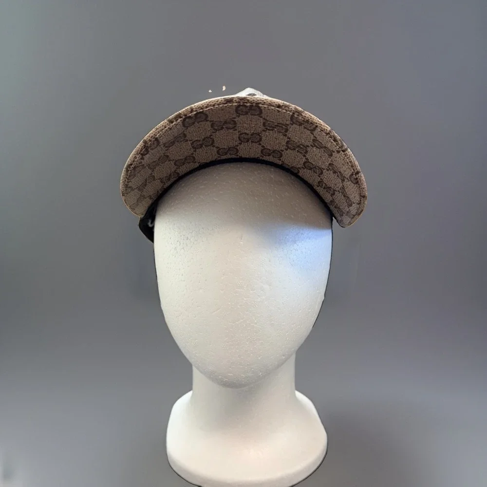 Gucci GG Monogram Tiger Print Mesh Back Baseball Cap Adjustable Beige Black